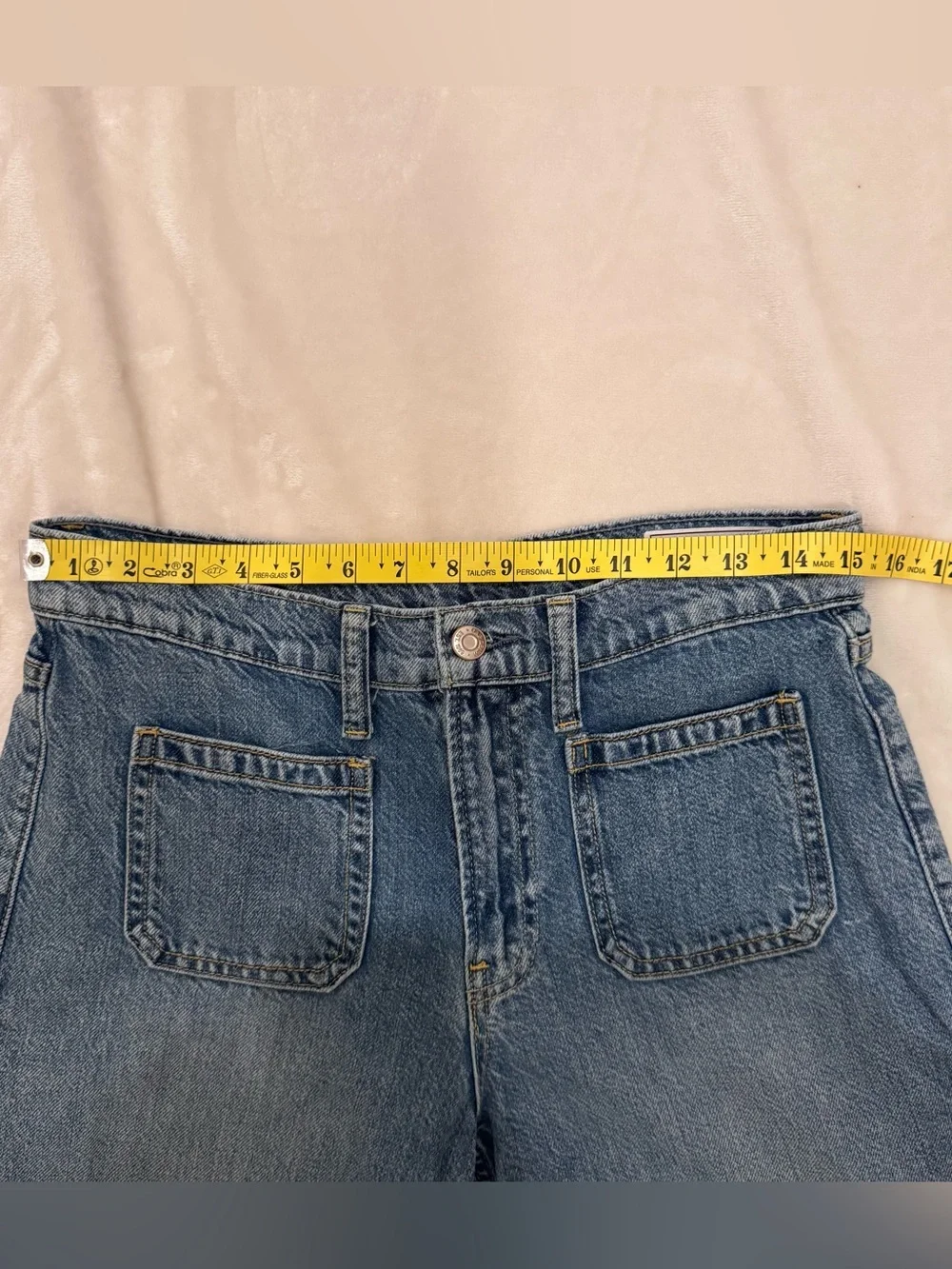 GAP Baggy Mid Rise Wide-Leg Sailor style Denim Jeans in Light Blue, Size 4P/27 - Picture 6 of 7